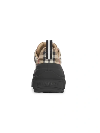 Shop Burberry Arthur Check Low-top Sneakers In Archive Beige