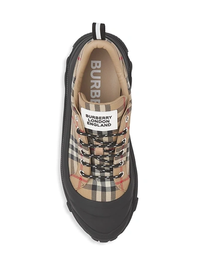 Shop Burberry Arthur Check Low-top Sneakers In Archive Beige