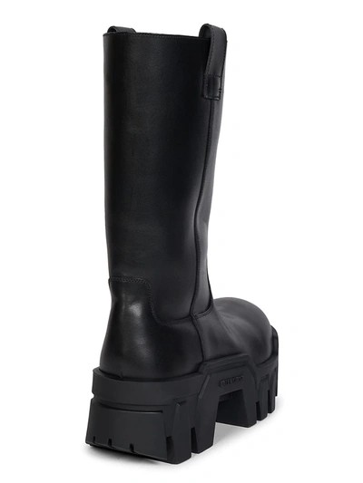 Shop Balenciaga Women's Bulldozer Leather Platform Boots In Black
