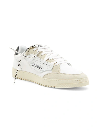 Shop Off-white Men's 5.0 Low-top Suede-trimmed Sneakers In White Black