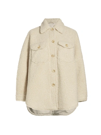 Shop A.l.c Cambrie Faux-shearling Shirt-jacket In Cream