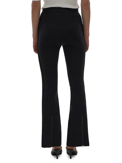 Shop Helmut Lang Women's Neoprene Mid-rise Flare Pants In Black