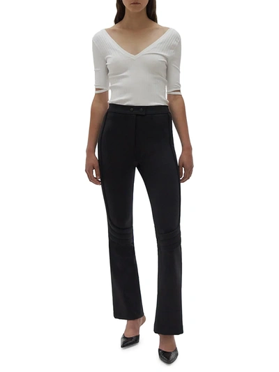 Shop Helmut Lang Women's Neoprene Mid-rise Flare Pants In Black