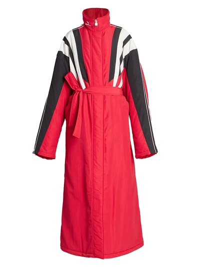 Shop Balenciaga Women's Long Tracksuit Coat In Red