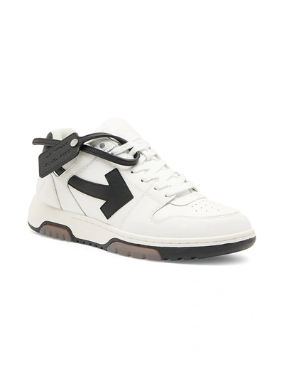 Shop Off-white Men's Out Of Office Low-top Leather Sneakers In White Black