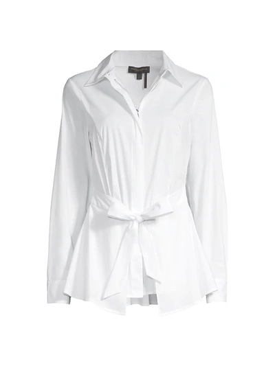 Shop Donna Karan Women's Tie Front Blouse In White