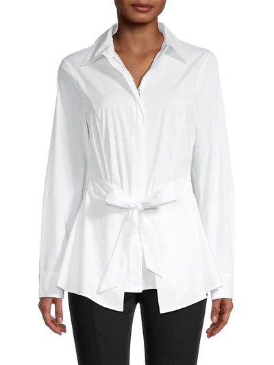 Shop Donna Karan Women's Tie Front Blouse In White