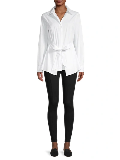 Shop Donna Karan Women's Tie Front Blouse In White