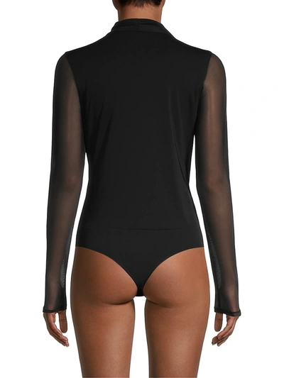 Shop Donna Karan Women's Essentials Wrap Bodysuit In Black