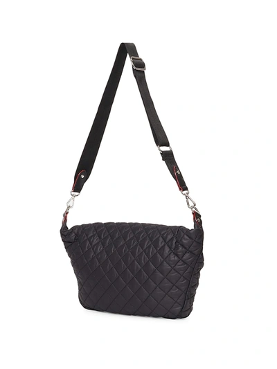 Shop Mz Wallace Women's Quilted Nylon Sling Crossbody Bag In Black