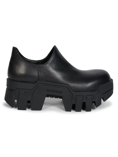 Shop Balenciaga Bulldozer Leather Mini Platform Boots In Black