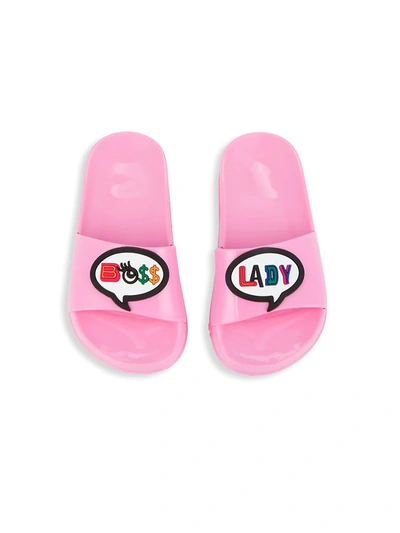 Shop Sophia Webster Little Girl's & Girl's Boss Lady Junior Slides In Baby Pink