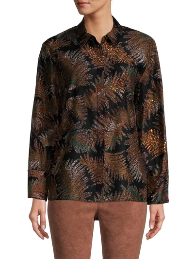 Shop Kobi Halperin Nina Silk Blouse In Black Multi