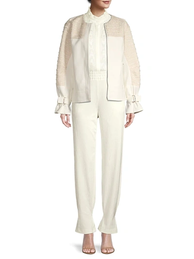 Shop Kobi Halperin Women's Cassie Textured Jacket In Ivory