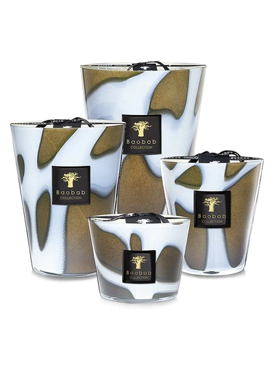 Shop Baobab Collection Stones Max10 Agate Candle In White Brown