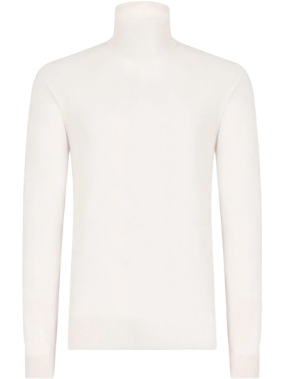 Shop Dolce & Gabbana Cashmere-blend Roll-neck Jumper In Weiss