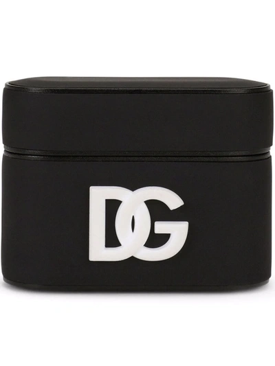 Shop Dolce & Gabbana Dg-logo Airpods Pro Case In Schwarz