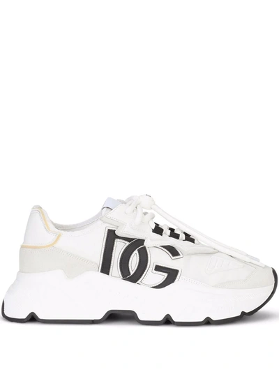 Dolce & Gabbana Logo-patch Lace-up Sneakers In White | ModeSens