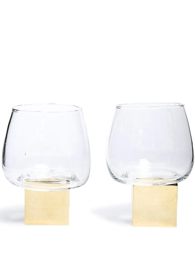 Vanessa Mitrani Cube Gravity Whisky Glasses (set Of 2) In Weiss