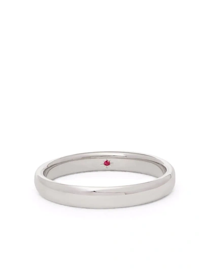 18K白金红宝石结婚指环（3厘米）