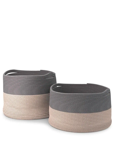 Shop Cassina Podor Woven Baskets In Nude