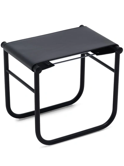Shop Cassina Lc9 Leather Stool In Schwarz