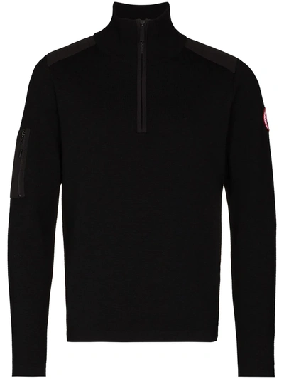 Shop Canada Goose Stormont Quarter-zip Jumper In Black