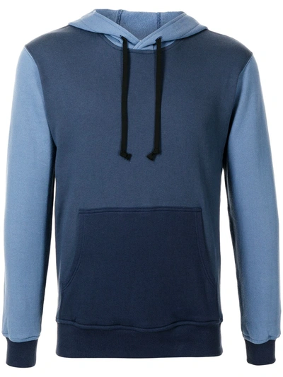 Shop Comme Des Garçons Shirt Two-tone Cotton Hoodie In Blau