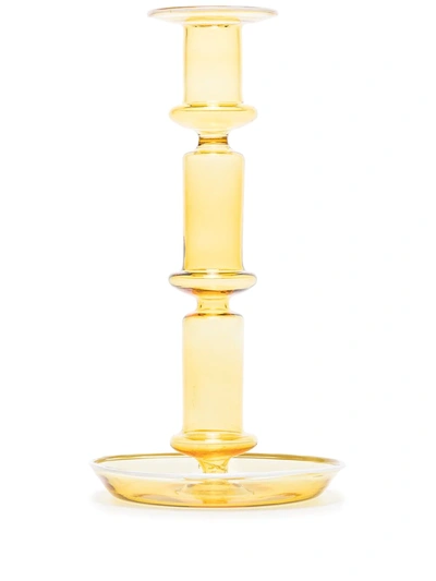 Shop Hay Flare Tall Glass Candleholder In Yellow