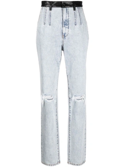 Shop Alexander Wang Pebble Bleach-wash High-waist Jeans In Blau