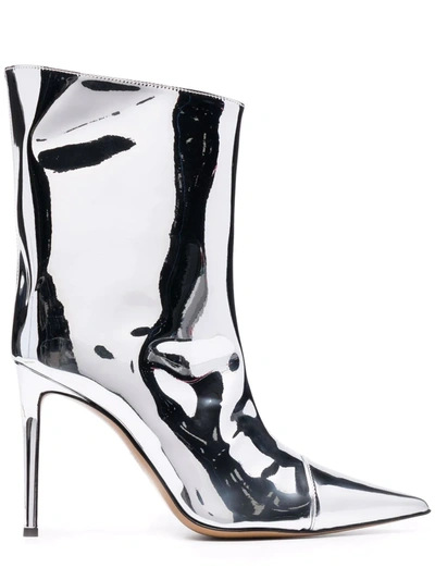 Shop Alexandre Vauthier Pointed-toe 105mm Ankle Boots In Silber