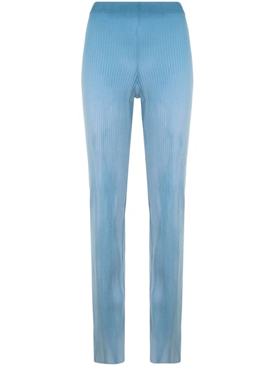 Shop Cotton Citizen Ibiza Ribbed-knit Trousers In Blau