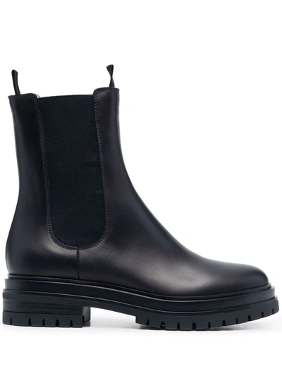 Gianvito Rossi Black Leather Chester Chelsea Boots | ModeSens