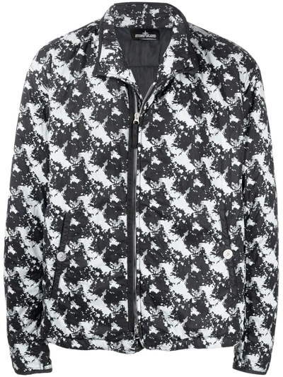 Shop Stone Island Shadow Project Graphic Print Bomber Jacket In Schwarz