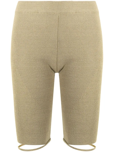 Shop Jacquemus Sierra Ribbed-knit Shorts In Grün