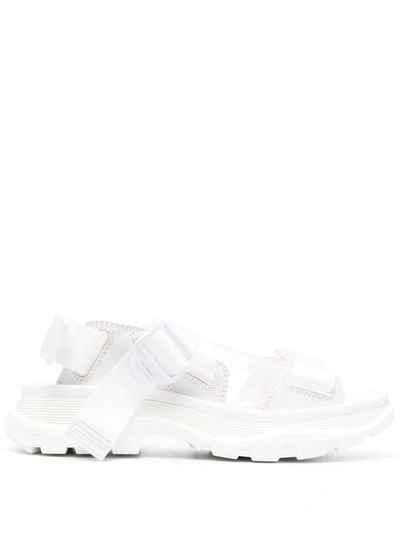 Shop Alexander Mcqueen Tread Flat Sandals In Weiss