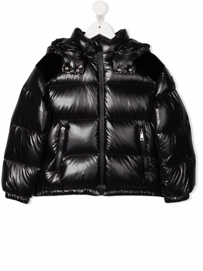 Moncler Chouelle Logo Puffer Jacket In 黑色 | ModeSens