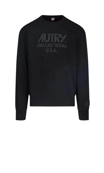 Shop Autry Logo Sweatshirt In Black