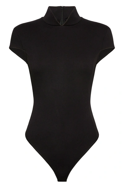 Shop Wolford Mandarin Collar Body In Black (black)