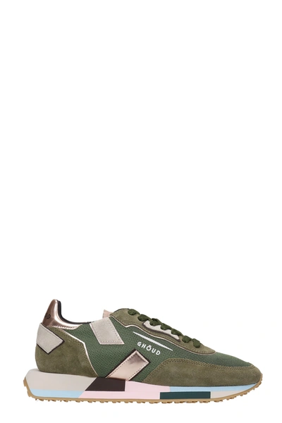 Shop Ghoud Rush Sneakers In Green Suede And Fabric