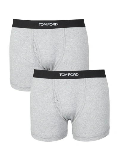 Shop Tom Ford Pack Of Two Boxers In Grigio
