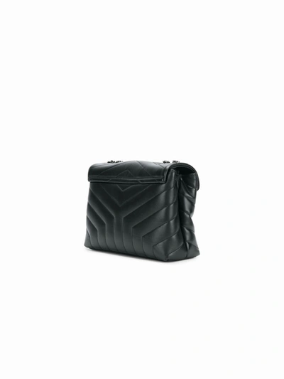 Shop Saint Laurent Monogram Loulou Small Leather Shoulder Bag In Black
