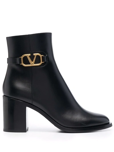 Shop Valentino Vlogo Signature 75mm Ankle Boots In Black