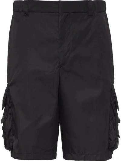 Shop Prada Re-nylon Bermuda Shorts In Black