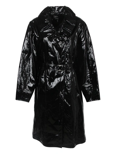 Shop Isabel Marant Belted Padded Coat In Black