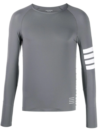 Thom Browne 4-bar Stripe Lightweight Compress Top In Grau