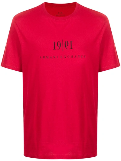 Shop Armani Exchange 1991 Logo-print T-shirt In Rot
