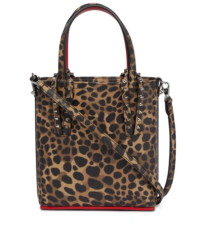 Shop Christian Louboutin Cabata Mini Leopard-printed Tote Bag In Multicoloured