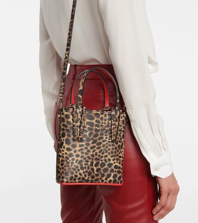 Shop Christian Louboutin Cabata Mini Leopard-printed Tote Bag In Multicoloured