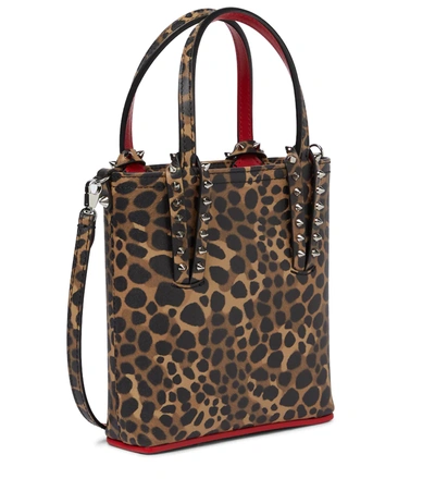 Shop Christian Louboutin Cabata Mini Leopard-printed Tote Bag In Multicoloured